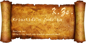 Krisztián Zsóka névjegykártya